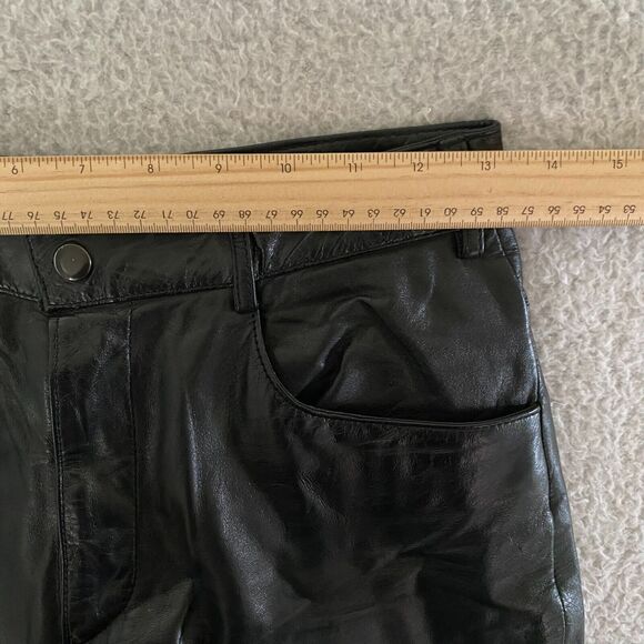 Schott Sportwear Woman Genuine Leather Pants Bottom‎ 28 Black 5 Pocket Used - Picture 8 of 11